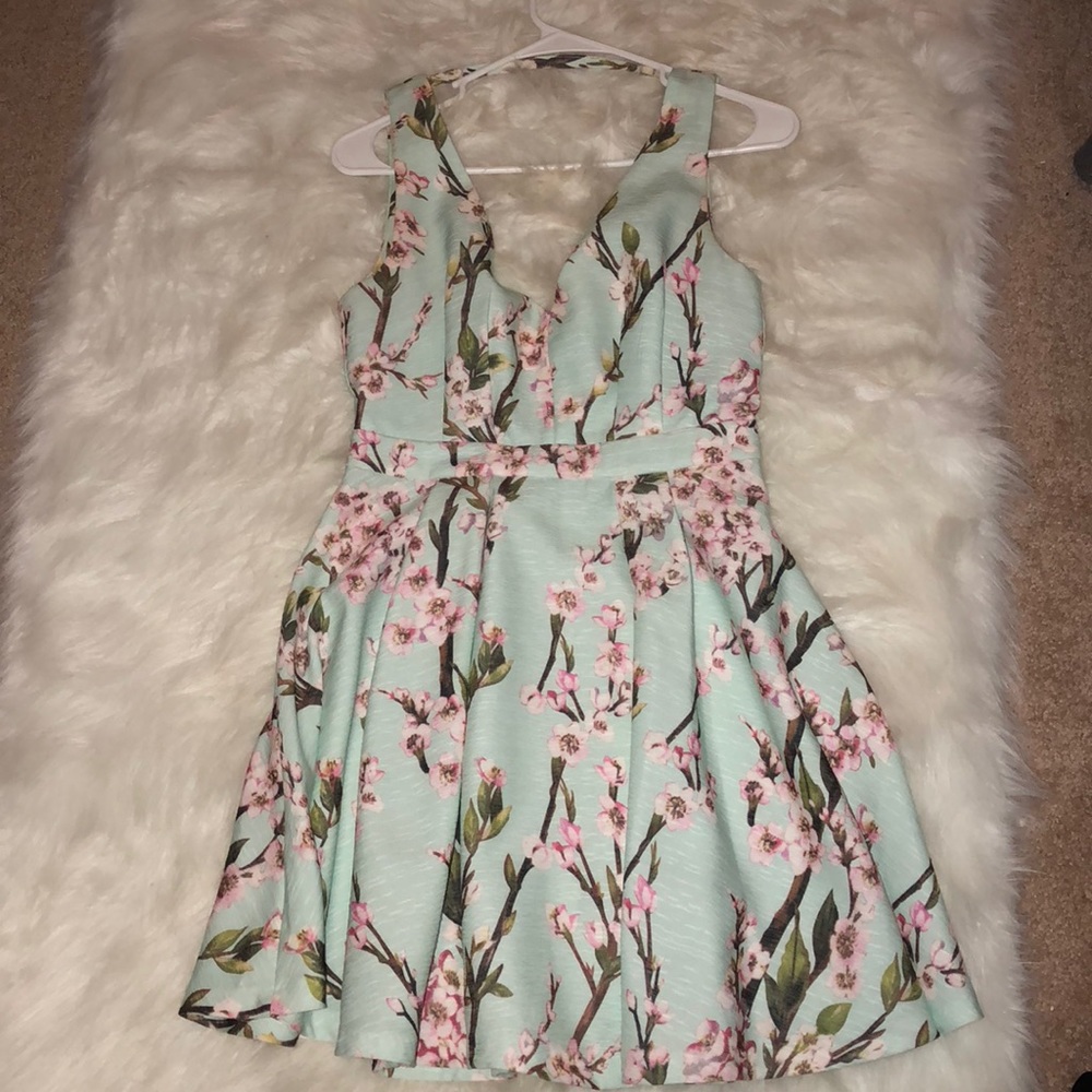 Floral open back dress